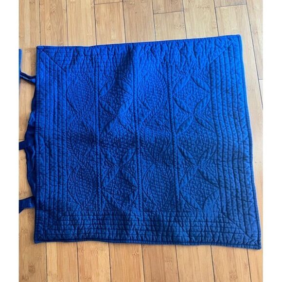 1 Pottery Barn Linen Blend Quilted Euro Sham Blue - Picture 1 of 7